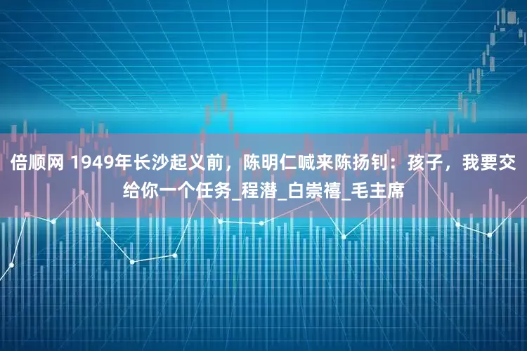 倍顺网 1949年长沙起义前，陈明仁喊来陈扬钊：孩子，我要交给你一个任务_程潜_白崇禧_毛主席